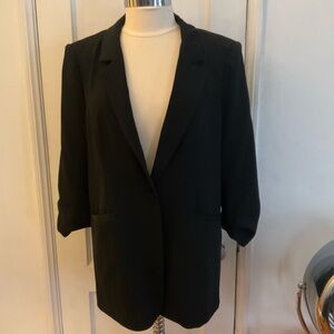 cinq a sept Black Single-Button Notched Lapel Blazer 16